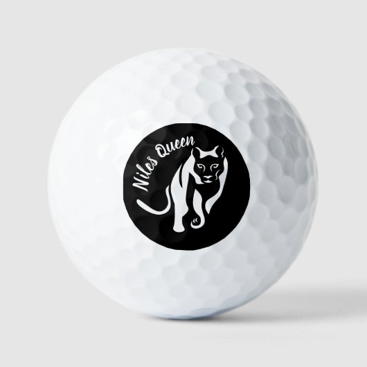 Witte leeuwin koningin van de jacht golfballen (Voorkant)