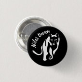 Witte leeuwin koningin van de jacht ronde button 3,2 cm (Voorkant /achterkant)