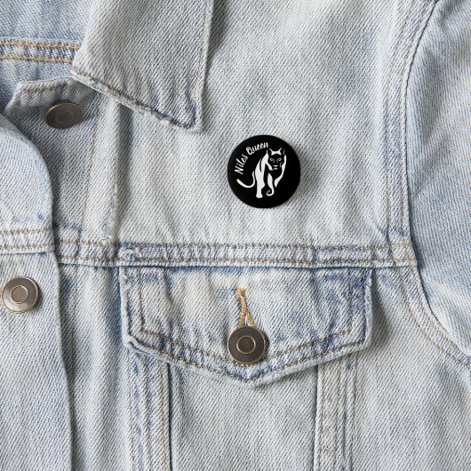 Witte leeuwin koningin van de jacht ronde button 3,2 cm (In situ)