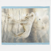 Witte leeuwreflecties van lichte kunstvlootswand fleece deken (Voorkant (Horizontaal))
