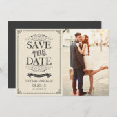  Witte legant Save the Date Announding Kaart (Voorkant / Achterkant)