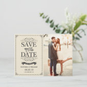  Witte legant Save the Date Announding Kaart (Staand voorkant)