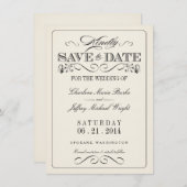 Witte legant Save the Date WT313 (Voorkant / Achterkant)
