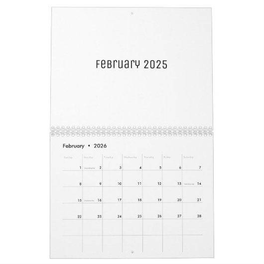 Witte lege kalender (Feb 2026)