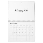 Witte lege kalender 2023 met scripttekst (Feb 2026)