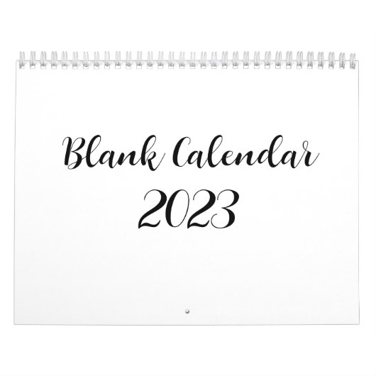 Witte lege kalender 2023 met scripttekst (Hoes)