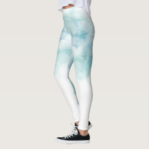 Witte leggings hebben een zacht aquarelontwerp