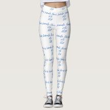 Witte Leggings Kamala Harris Blue Font