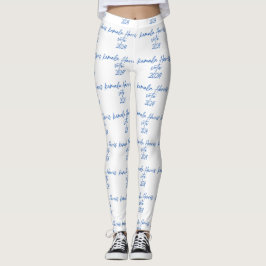 Witte Leggings Kamala Harris Blue Font
