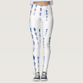 Witte Leggings met blauwe sterren (Voorkant)