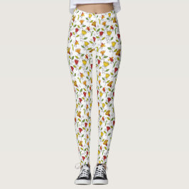 Witte leggings met een kleurrijk bloemenpatroon 