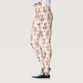 witte leggings met een kleurvol abstract bloemmoti (Links)