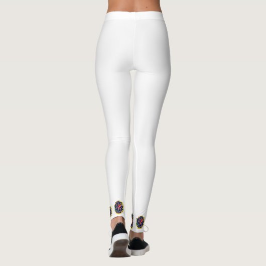 Witte leggings met floraal ontwerp (Achterkant)
