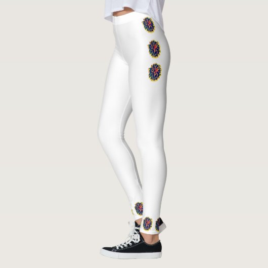 Witte leggings met floraal ontwerp (Links)