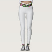 Witte leggings met floraal ontwerp (Voorkant)