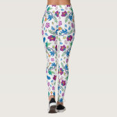 Witte leggings met levendige bloemmotieven (Achterkant)
