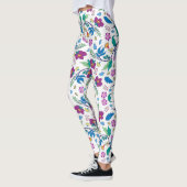 Witte leggings met levendige bloemmotieven (Links)