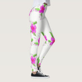 Witte Leggings met roze bloemenprint (Rechts)