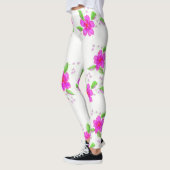 Witte Leggings met roze bloemenprint (Links)