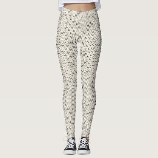 Witte Leggings met wolbreiwerk (Voorkant)