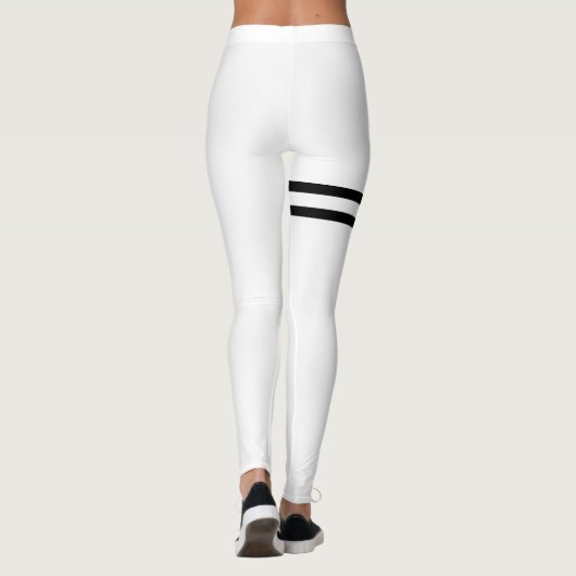 Witte Leggings met zwarte lijnen (Achterkant)