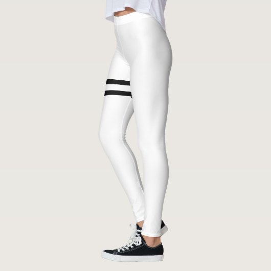 Witte Leggings met zwarte lijnen (Links)
