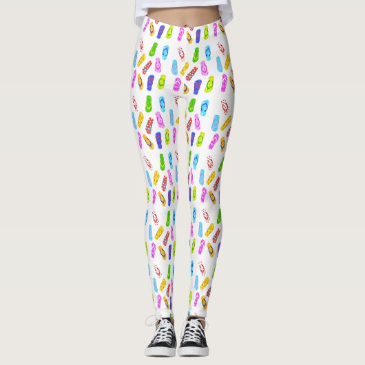 Witte Leggings spiegelpatroon omdraaien (Voorkant)