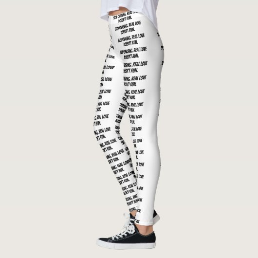 witte leggings "Stop met jagen. Echte liefde is er (Links)