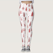 Witte Leggings voor kerstboompatronen (Voorkant)