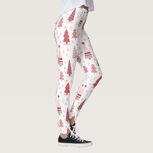 Witte Leggings voor kerstboompatronen (Rechts)