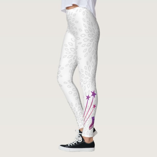 Witte leggings voor schaatsen - Geboren op schaats (Links)