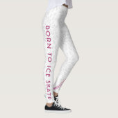 Witte leggings voor schaatsen - Geboren op schaats (Rechts)