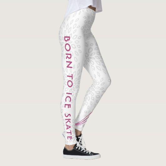 Witte leggings voor schaatsen - Geboren op schaats (Rechts)