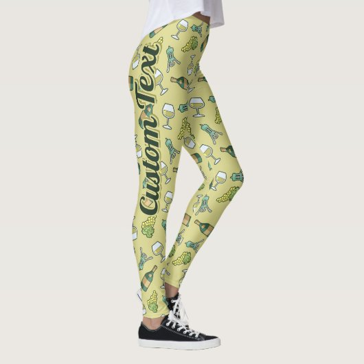 Witte Leggings wijnpatroon (Rechts)