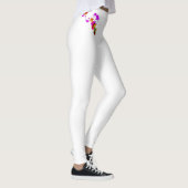 Witte leggins met orchideeënprint leggings (Rechts)