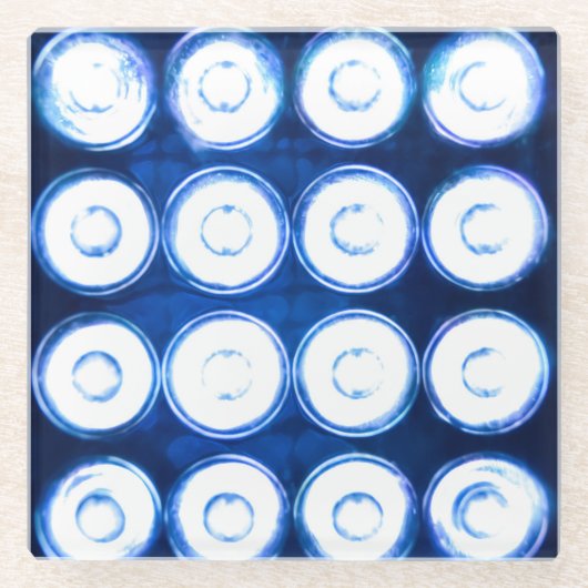 Witte LEIDENE Lichten Achtergrond. Glazen Onderzetter (Voorkant)