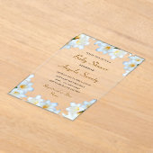 Witte Lelie Acryl Baby shower Uitnodiging Sjabloon (Laagn)