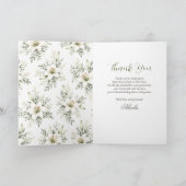 Witte Lelie Baby Shower Bedankkaart (Binnen)