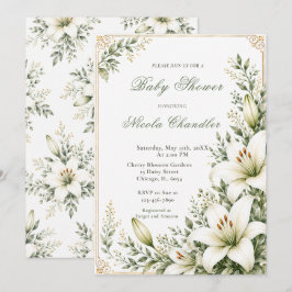 Witte Lelie Baby Shower Kaart