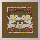 Witte Lelie Bloem Betekenis  Stijl Donker Poster (Voorkant)