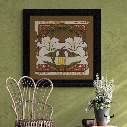 Witte Lelie Bloem Betekenis  Stijl Donker Poster