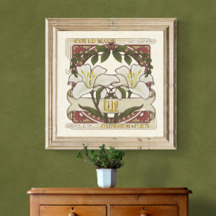 Witte Lelie - Bloem betekent -stijl Poster