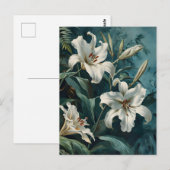 Witte Lelie bloem Briefkaart (Voorkant / Achterkant)