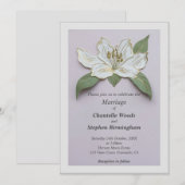 Witte Lelie Bloem Bruiloft Kaart (Voorkant / Achterkant)