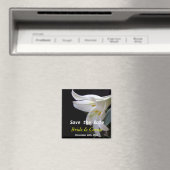 witte lelie bloem bruiloft save the date magneet (Insitu (Vaatwasser))