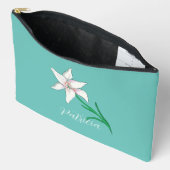 Witte Lelie bloem illustratie gepersonaliseerd Etui (Open)