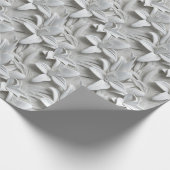 Witte Lelie Bloem Naadloos Patroon Cadeaupapier (Hoek)