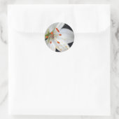 witte lelie bloem ronde sticker (Tas)