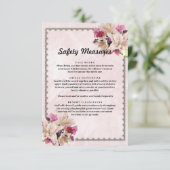 Witte lelie bloem roze marmer veiligheidsmaatregel informatiekaartje (Staand voorkant)