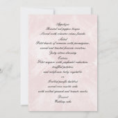 Witte Lelie Bloem Roze Marmeren Trouw Menu Kaart (Achterkant)